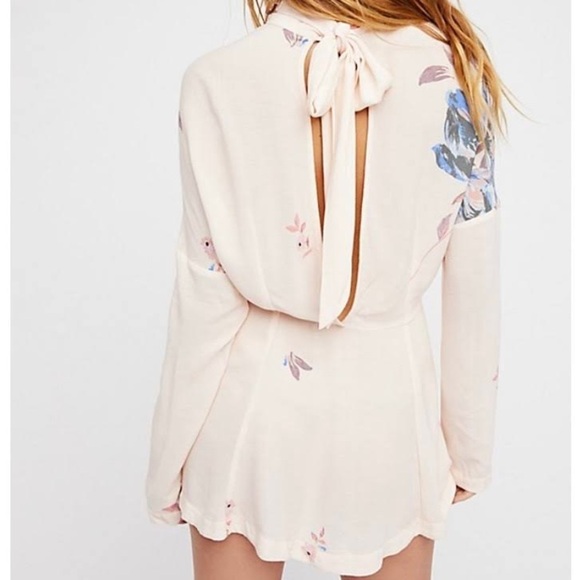 FREE PEOPLE Gemma Floral Tunic Minidress in Ivory - Picture 3 of 12